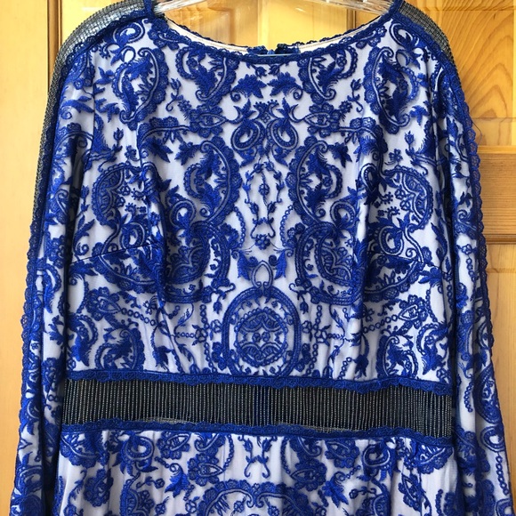 Blue Lace Cocktail Dress - Picture 2 of 5